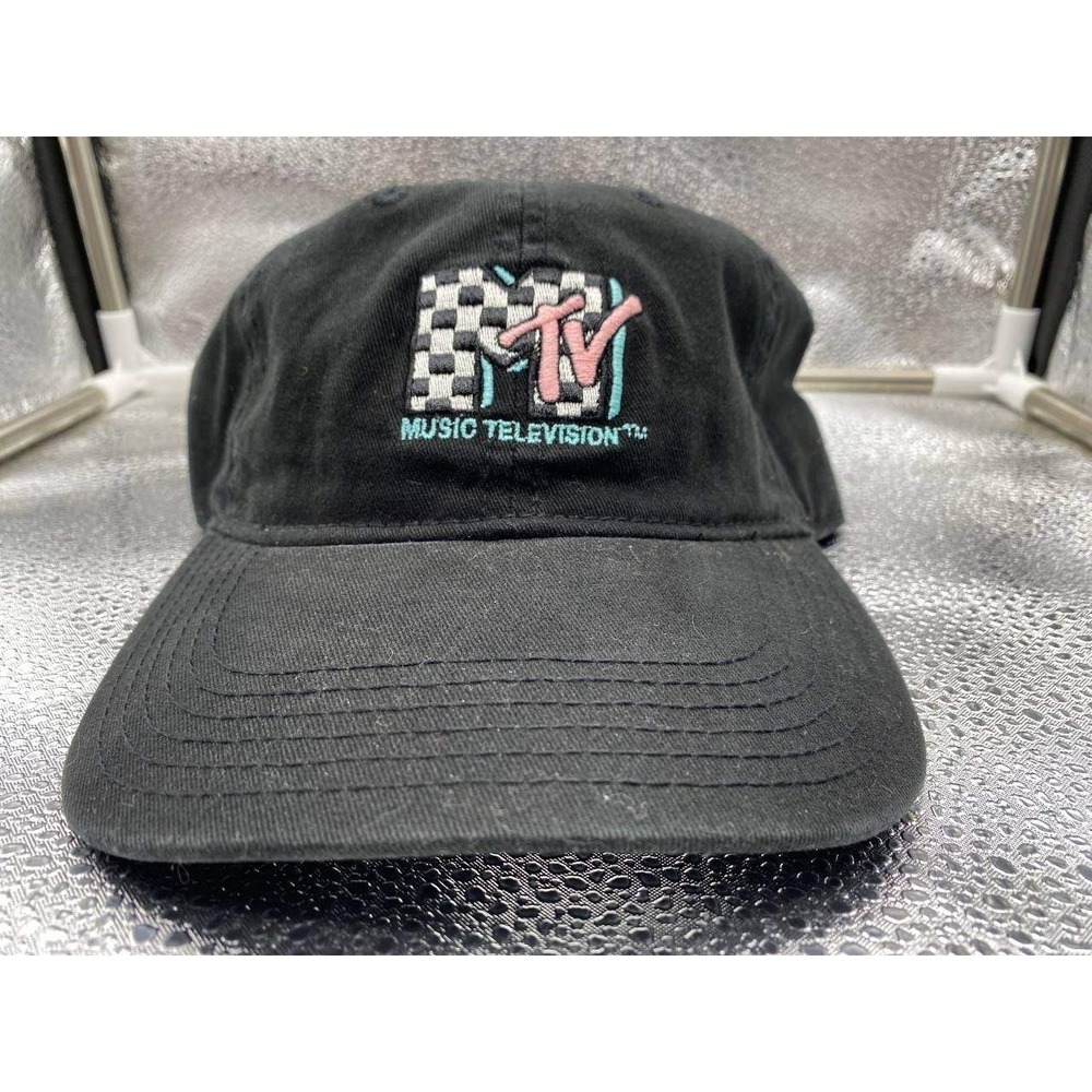 MTV Retro‎ Rue 21  Hat Mens OSFM Black Embroidered Logo Music Television Retro